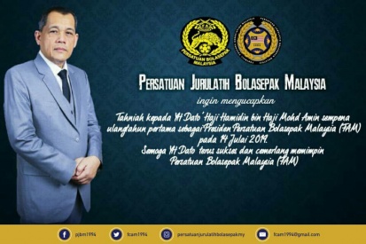 Tahniah YH Dato' Haji Hamidin Bin Haji Mohd Amin (Presiden FAM)