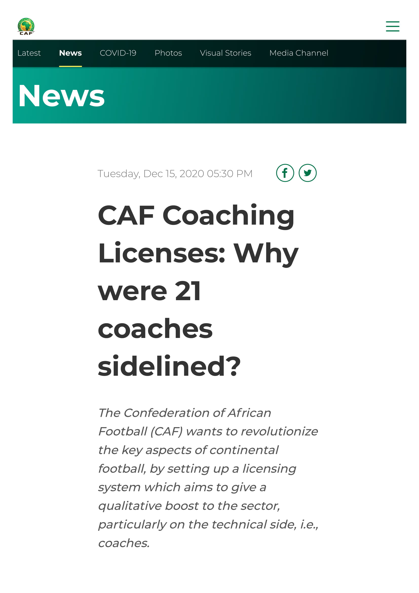 CAF COACHING LICENSE: WHY WERE 21 COACHES SIDELINED?