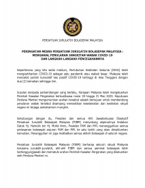 PERINGATAN MESRA PERSATUAN JURULATIH BOLASEPAK MALAYSIA MENGENAI COVID-19